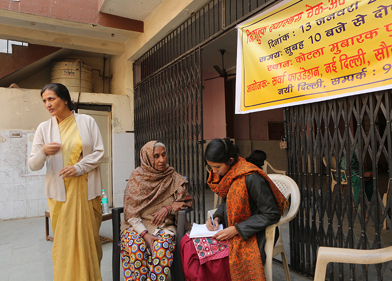 Health check-up and medicine distribution camp at Kotla Mubarakpur