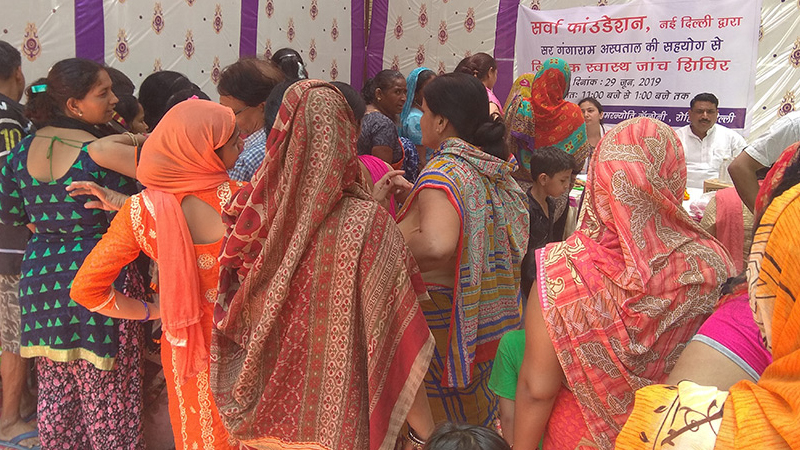 Health Check-Up camp at Amarjyoti Colony, Sector 17, Rohini