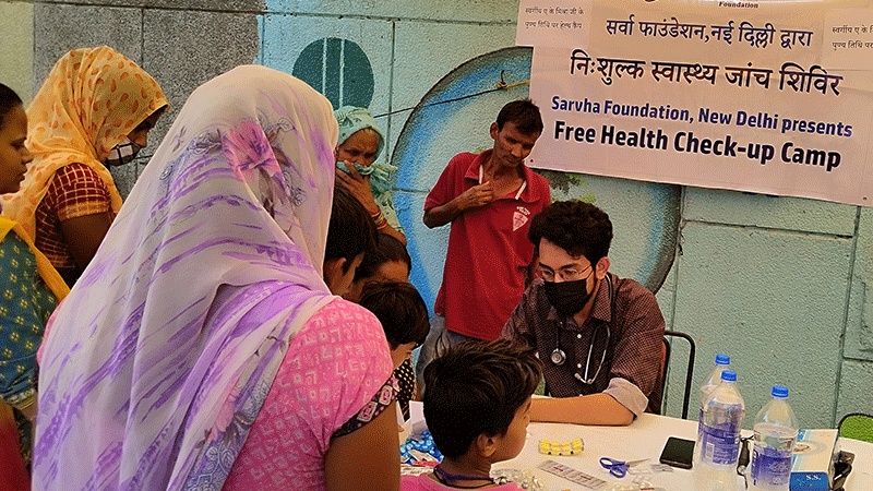 Free Health Check-up Camp at Peshwa Road, Gole Market, New Delhi